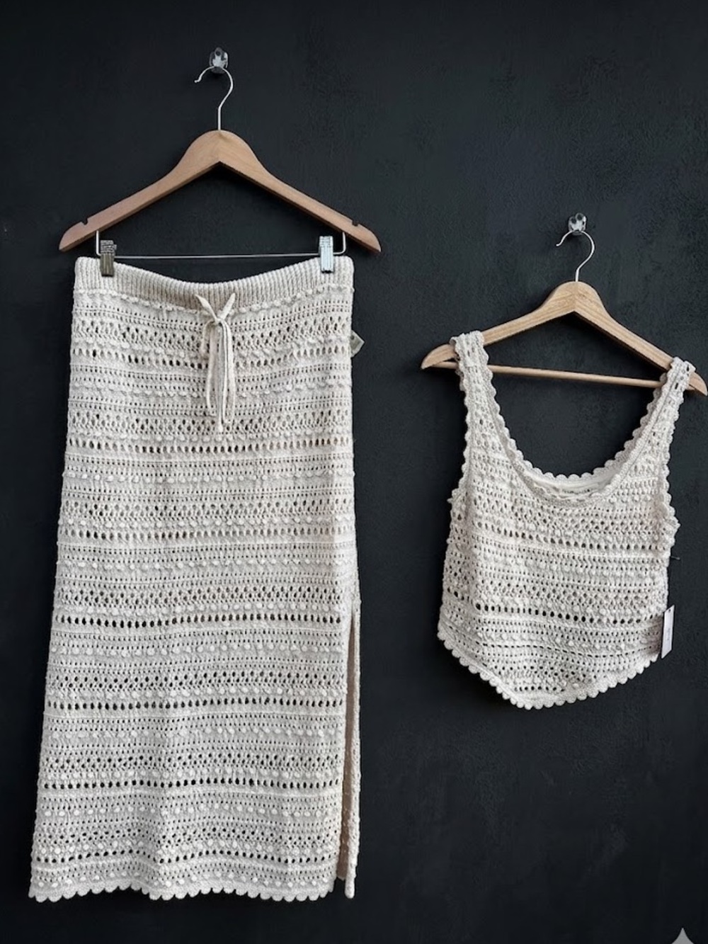 Crochet skirt + matching tank top shirt size XL